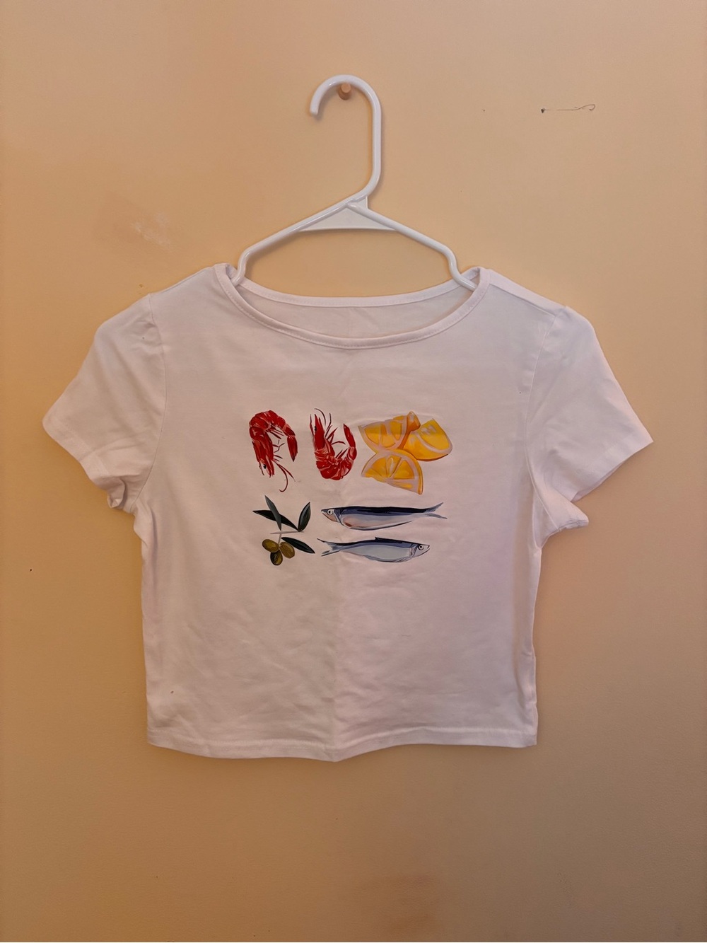 White Seafood Graphic Tee